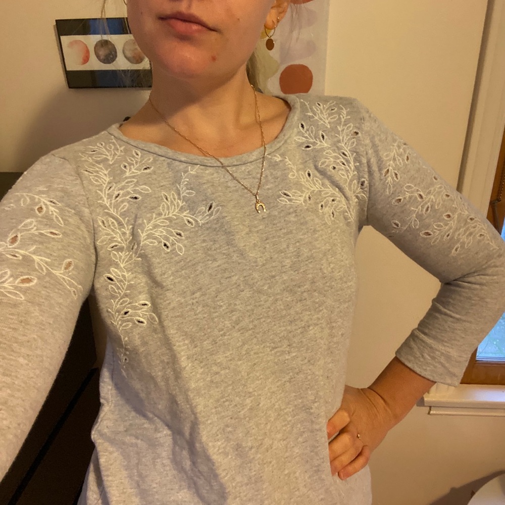 Loft Embroidered Sweater - Size XS